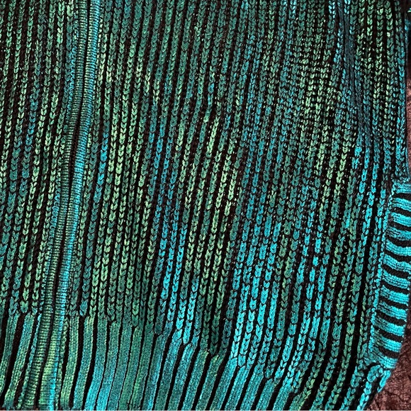 NWT Divided by metallic teal & black knit zip cardigan sz M - Picture 4 of 5